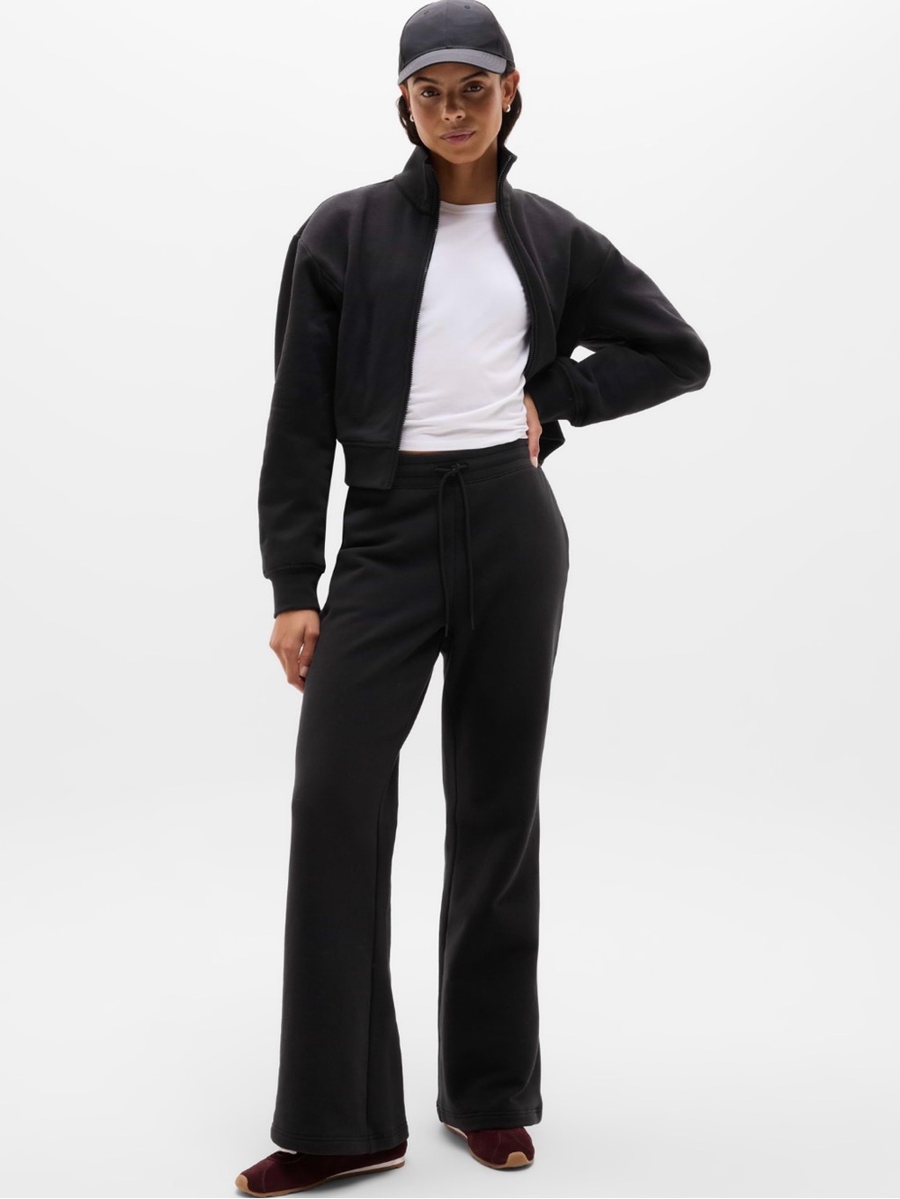 NWT Athleta Forever Fleece Bootcut/Flare Black Pant Sz Small (#845217)